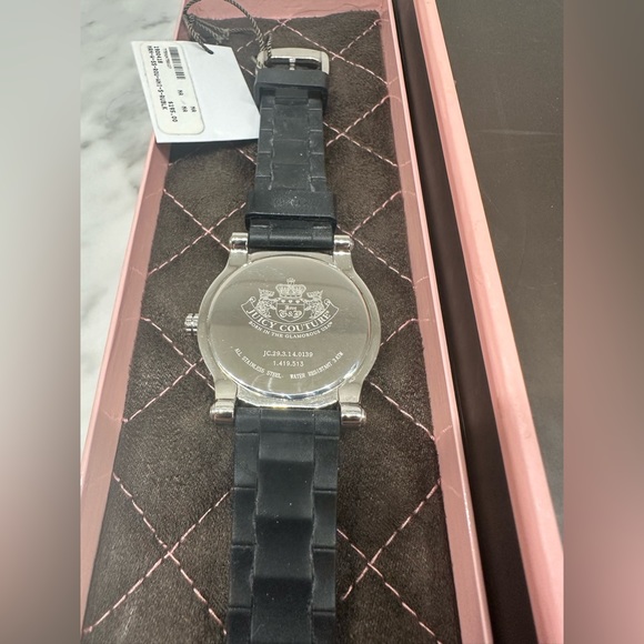 2005 JUICY COUTURE Glamor Watch with Black Rubber Strap & Swarovski Crystals - Picture 4 of 15